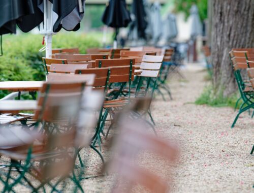 Biergarten nach der Wanderung
